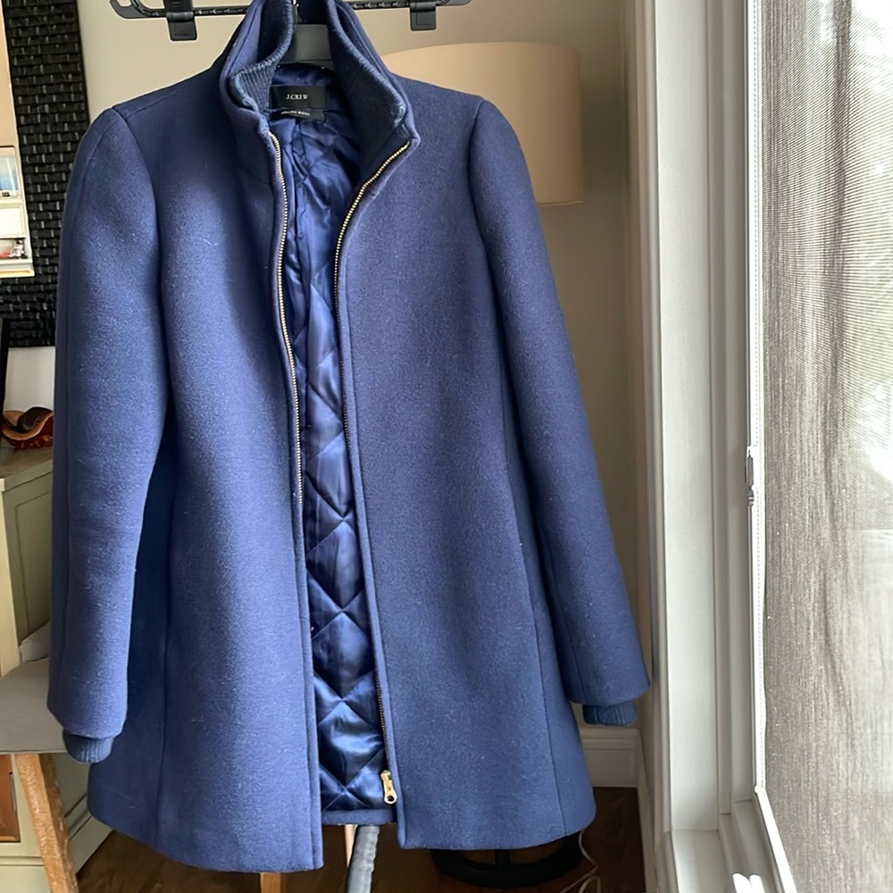 Mid-length Italian wool J.Crew coat with zipper front